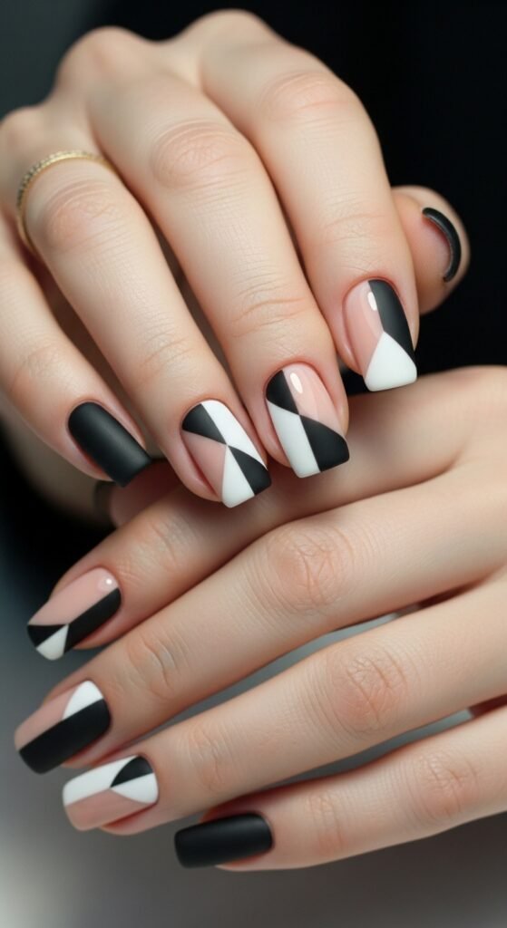 how to do nail art with geometric designs